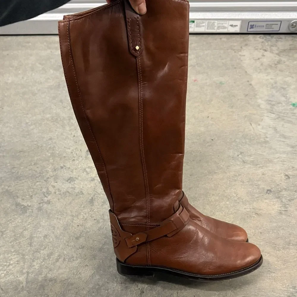 Tory Burch Chestnut Leather Tall Boots
